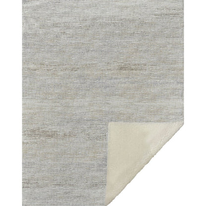 50" X 70" Beige And Ivory Abstract Microfiber Plush Throw Blanket HomeRoots