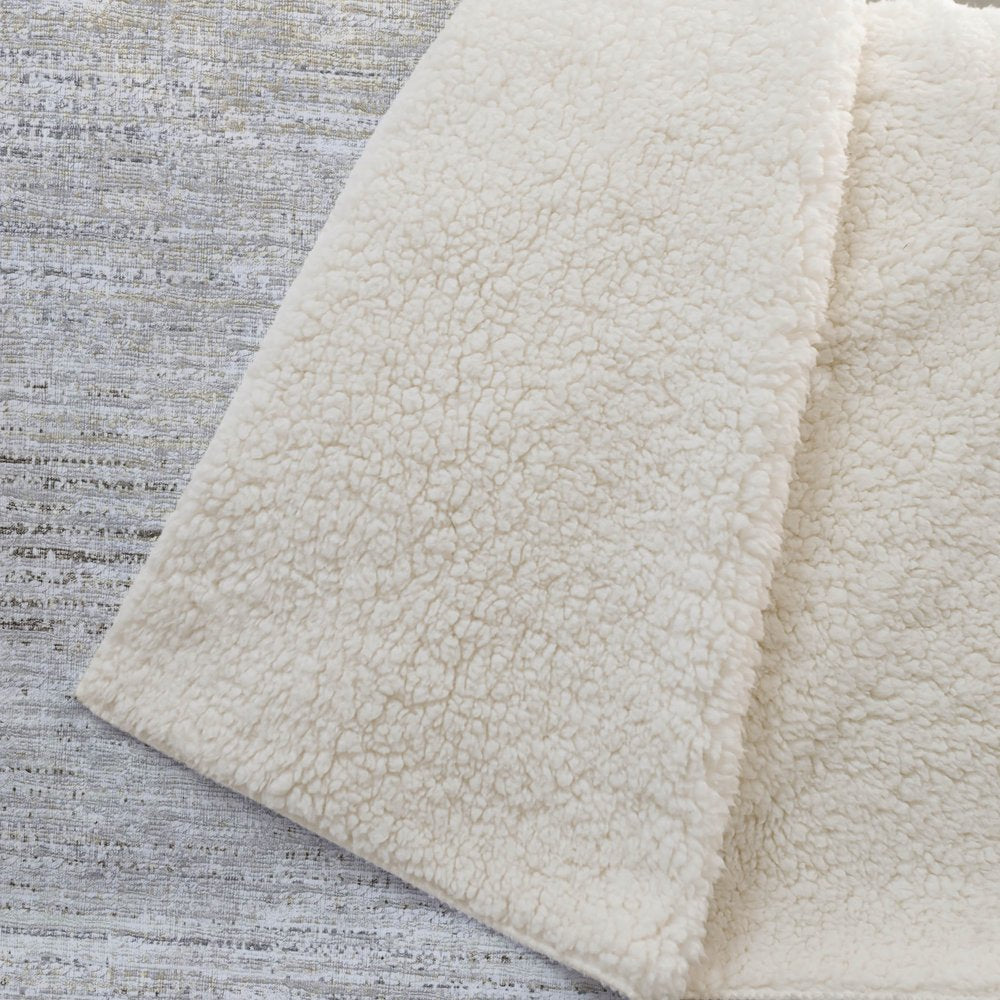 50" X 70" Beige And Ivory Abstract Microfiber Plush Throw Blanket HomeRoots