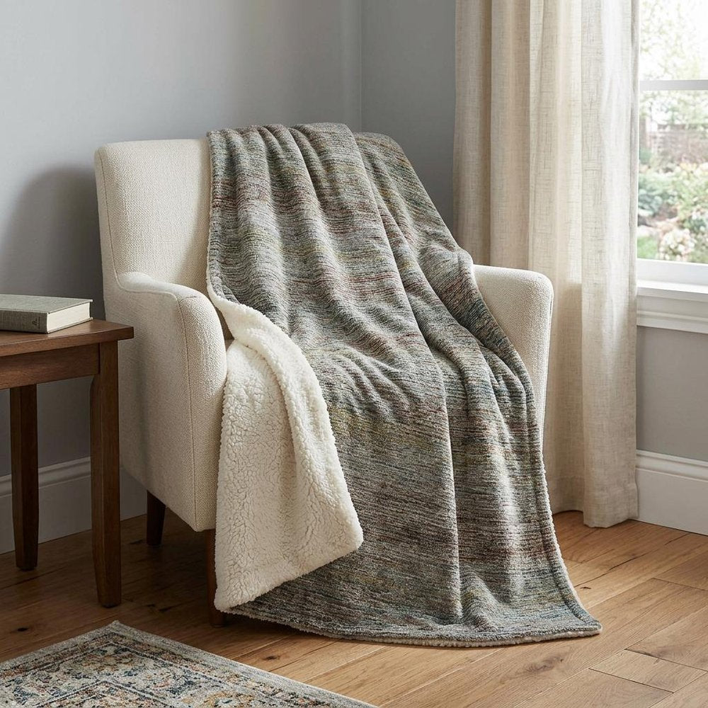 50" X 70" Beige Brown And Yellow Abstract Plush Throw Blanket HomeRoots