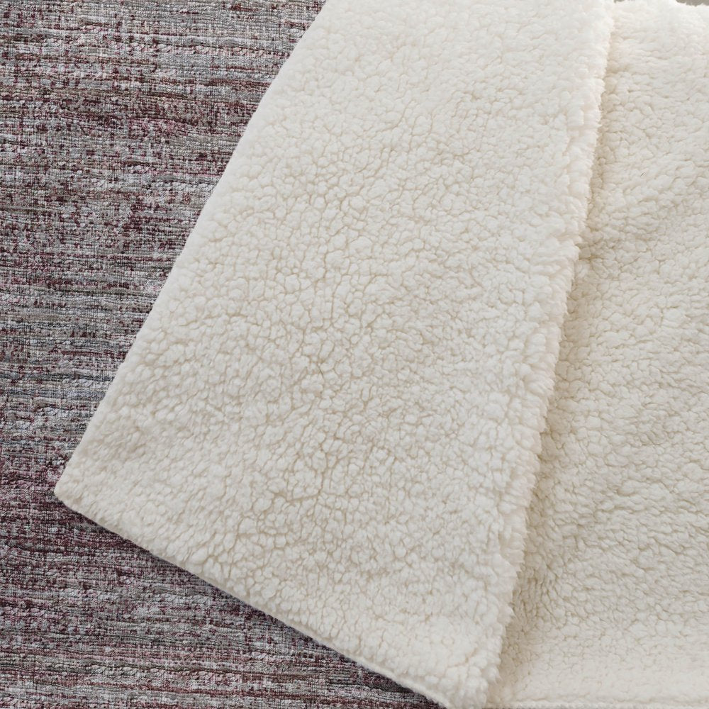 50" X 70" Burgundy And Beige Abstract Polyester Woven Plush Throw Blanket HomeRoots