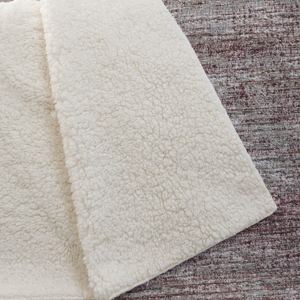 50" X 70" Burgundy And Beige Abstract Polyester Woven Plush Throw Blanket HomeRoots