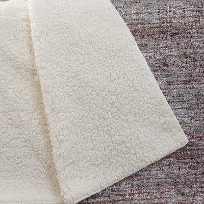 50" X 70" Burgundy And Beige Abstract Polyester Woven Plush Throw Blanket HomeRoots