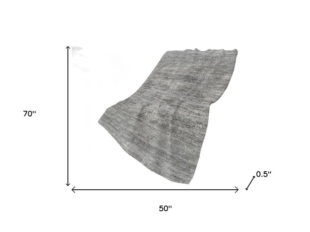 50" X 70" Silver And Gray Abstract Polyester Woven Plush Throw Blanket HomeRoots