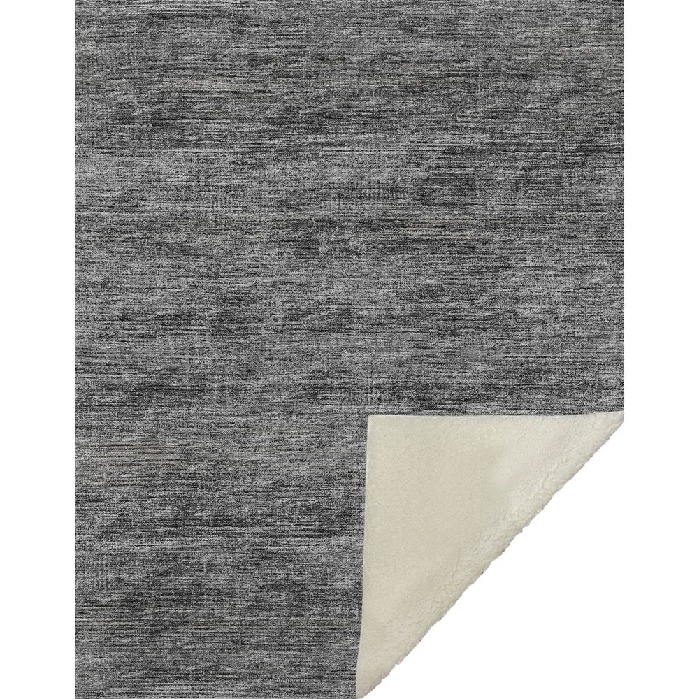 50" X 70" Gray And Silver Abstract Microfiber Plush Throw Blanket HomeRoots
