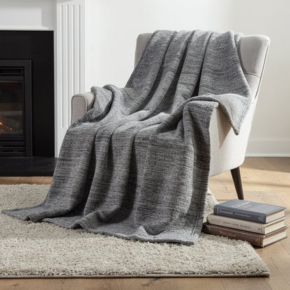 50" X 70" Gray And Silver Abstract Microfiber Plush Throw Blanket HomeRoots