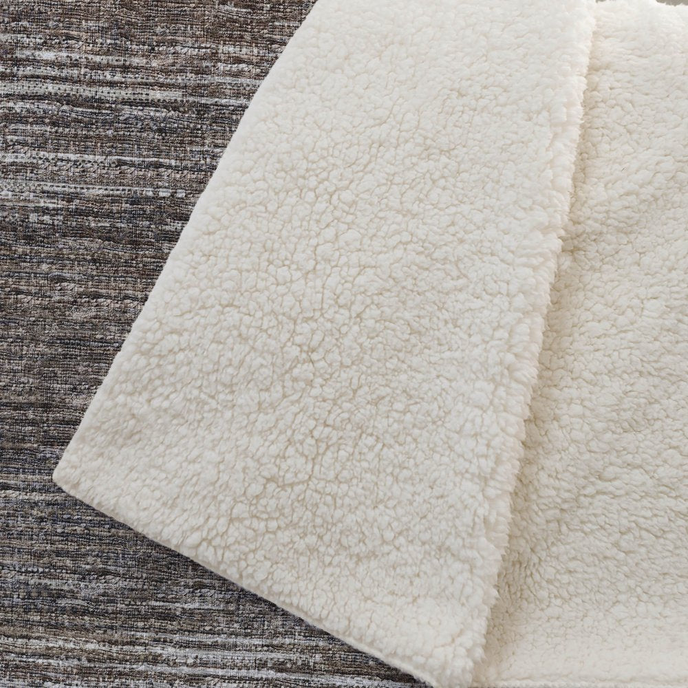 50" X 70" Brown And Beige Abstract Microfiber Plush Throw Blanket HomeRoots