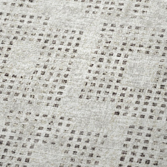 50" X 70" Beige And Charcoal Geometric Polyester Woven Plush Throw Blanket