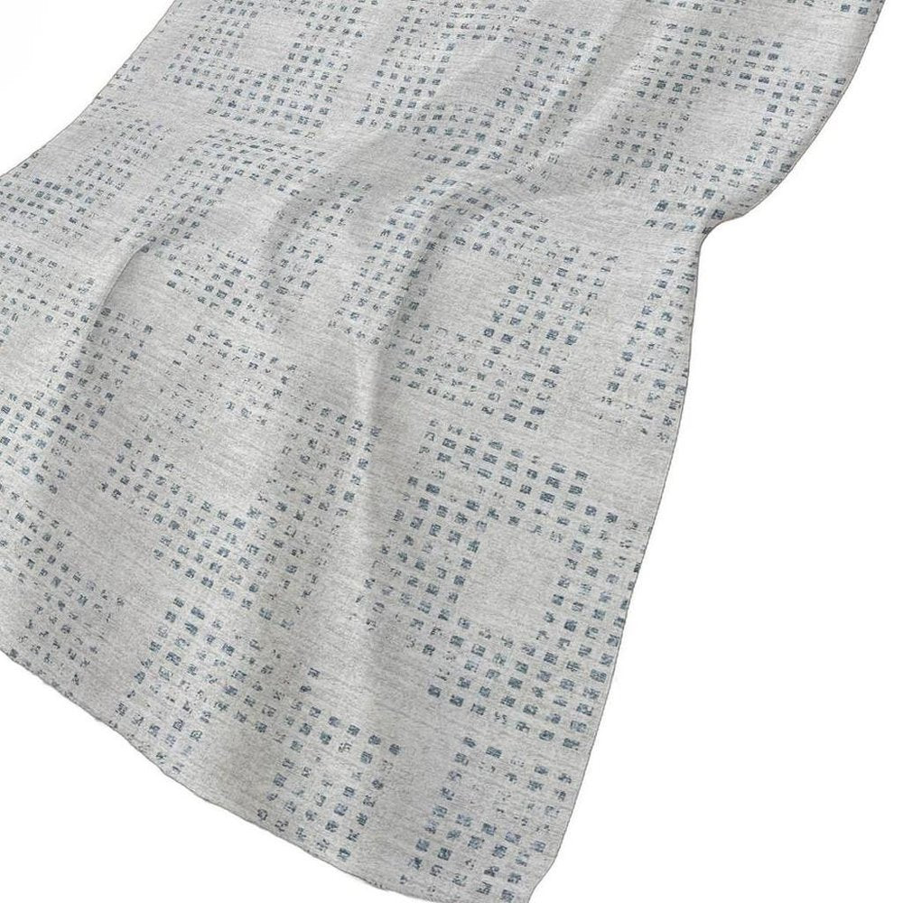 50" X 70" Silver And Blue Geometric Polyester Woven Plush Throw Blanket HomeRoots