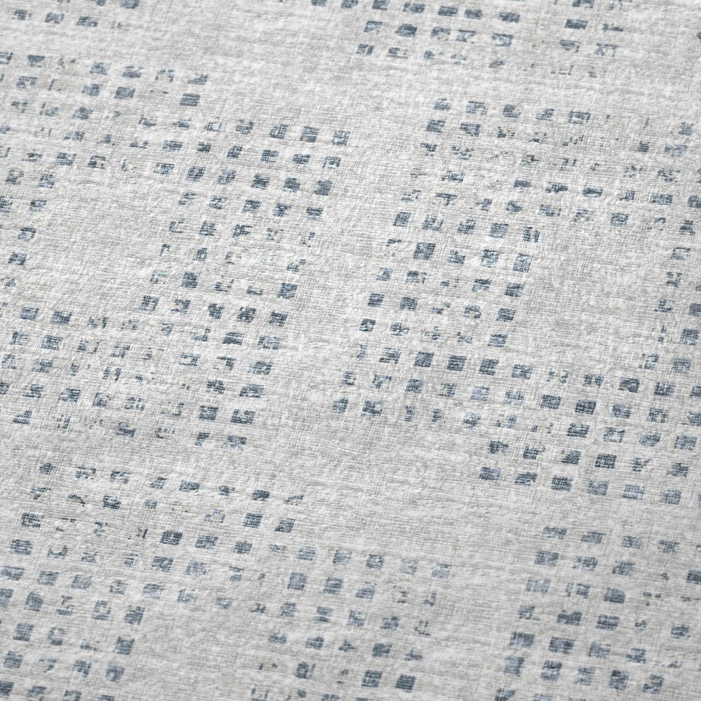 50" X 70" Silver And Blue Geometric Polyester Woven Plush Throw Blanket HomeRoots