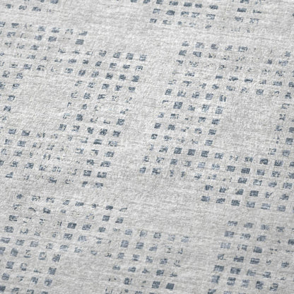 50" X 70" Silver And Blue Geometric Polyester Woven Plush Throw Blanket HomeRoots