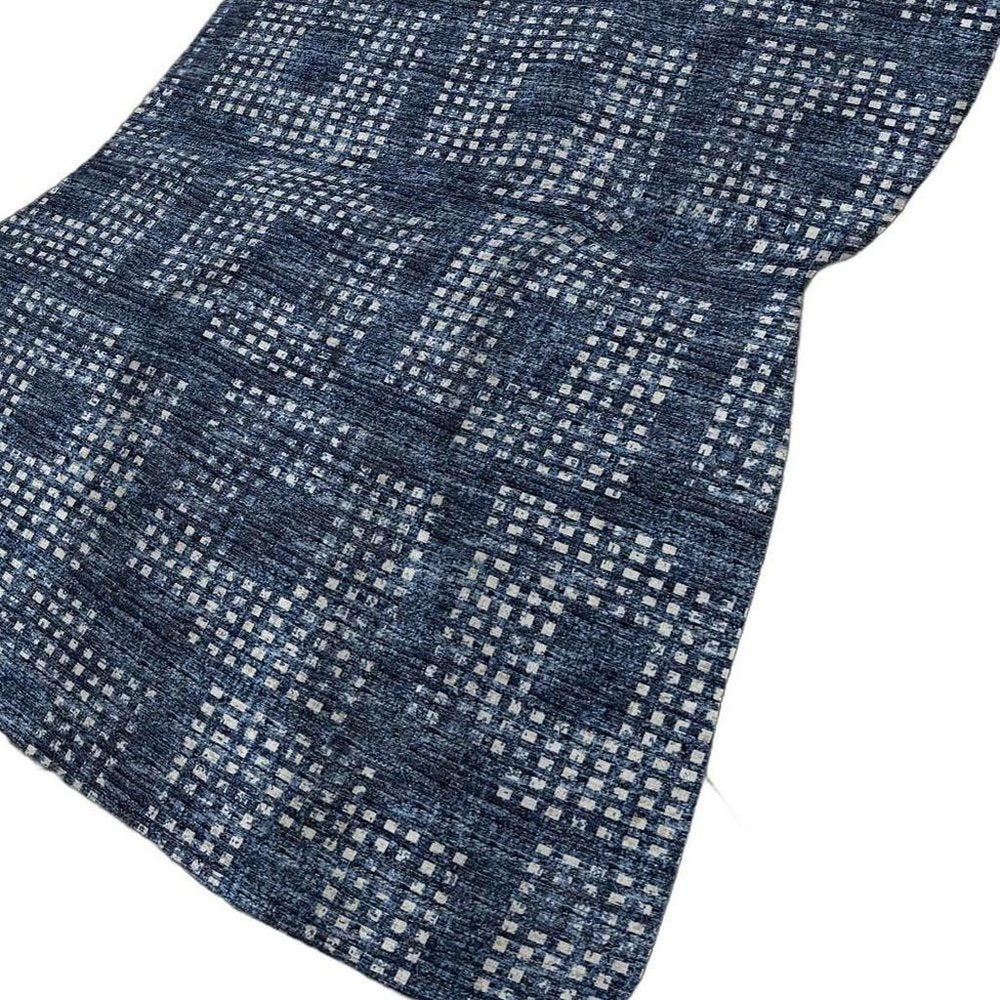 50" X 70" Blue And Ivory Geometric Polyester Woven Plush Throw Blanket HomeRoots