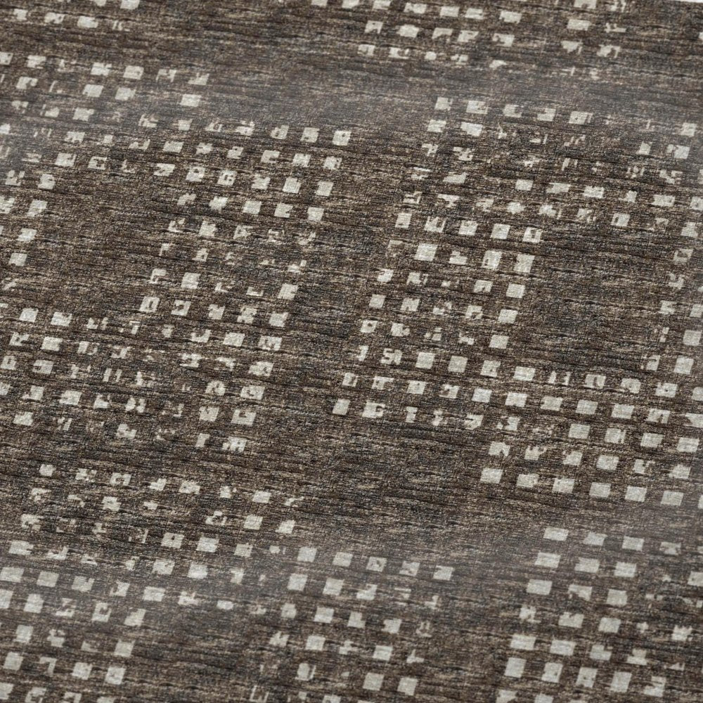 50" X 70" Brown And Ivory Geometric Polyester Woven Plush Throw Blanket HomeRoots