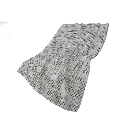 50" X 70" Gray And Silver Geometric Polyester Woven Plush Throw Blanket HomeRoots
