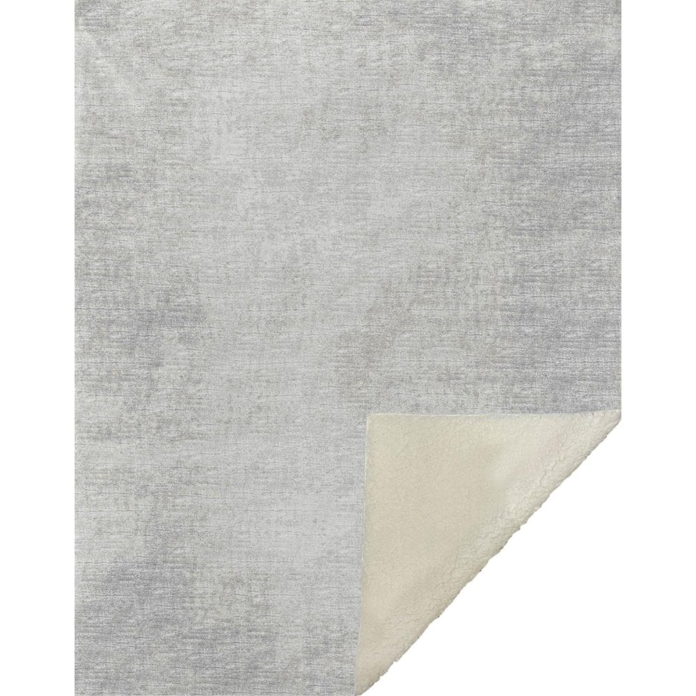 50" X 70" Gray And Silver Abstract Microfiber Plush Throw Blanket HomeRoots