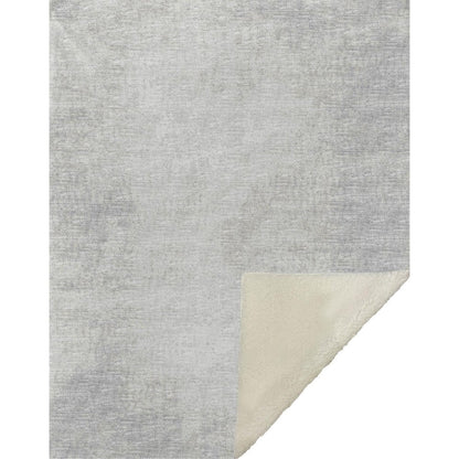 50" X 70" Gray And Silver Abstract Microfiber Plush Throw Blanket HomeRoots