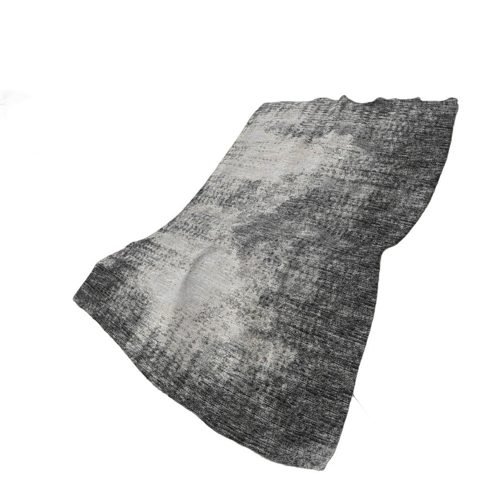 50" X 70" Black And Beige Abstract Polyester Woven Plush Throw Blanket HomeRoots