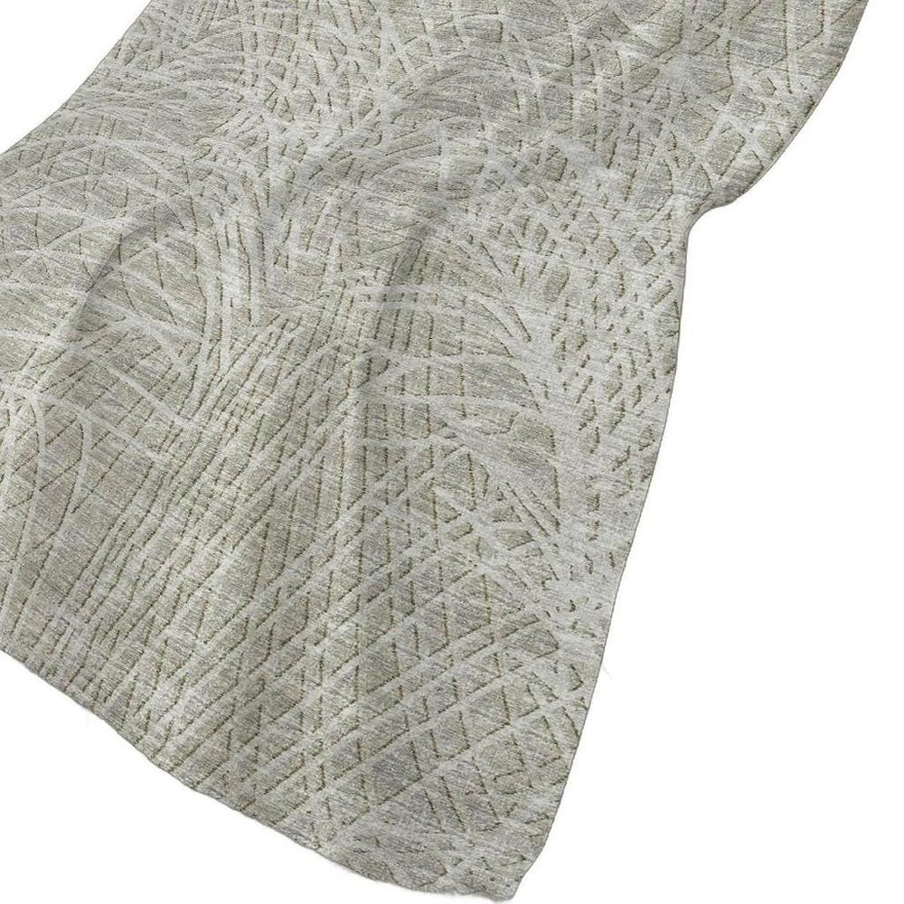 50" X 70" Beige And Gray Abstract Polyester Woven Plush Throw Blanket HomeRoots