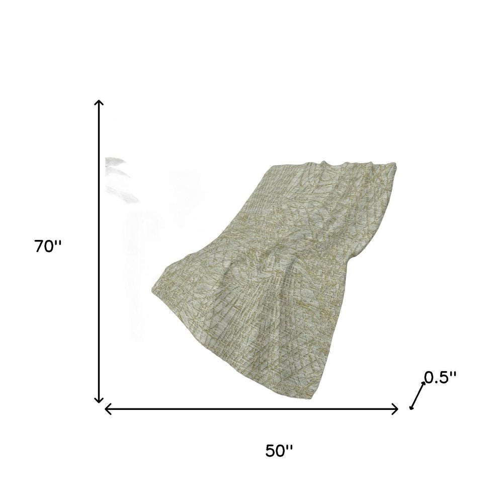 50" X 70" Sage And Beige Abstract Polyester Woven Plush Throw Blanket HomeRoots