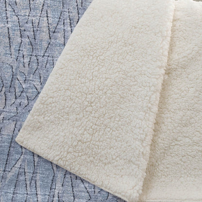 50" X 70" Blue And Beige Abstract Microfiber Plush Throw Blanket HomeRoots