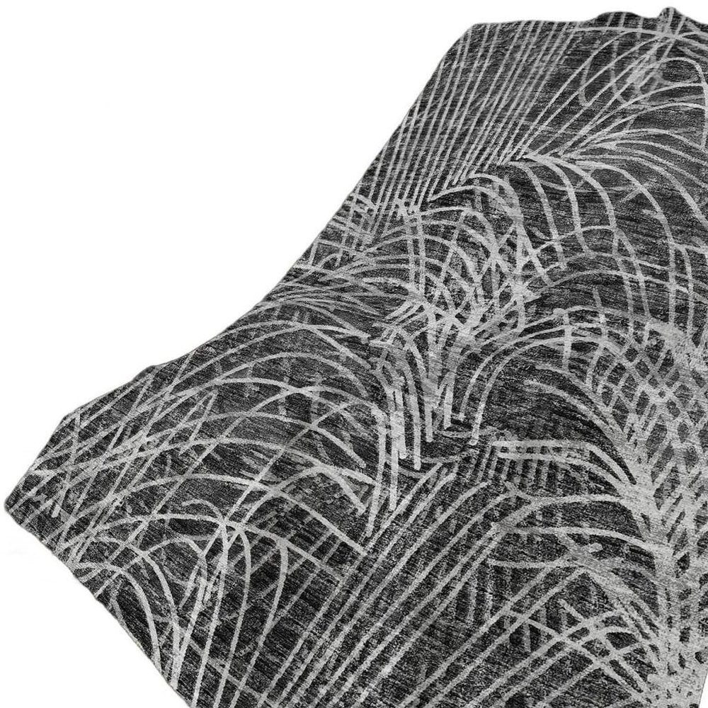 50" X 70" Charcoal And Gray Abstract Polyester Woven Plush Throw Blanket HomeRoots