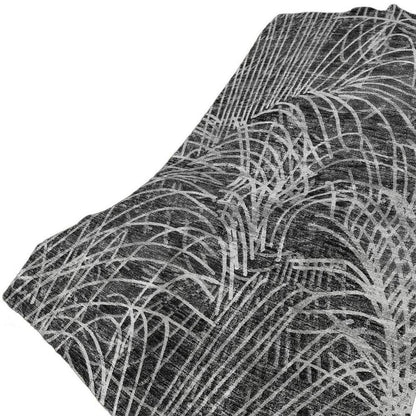 50" X 70" Charcoal And Gray Abstract Polyester Woven Plush Throw Blanket HomeRoots