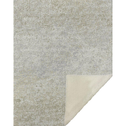 50" X 70" Beige And Gold Abstract Microfiber Plush Throw Blanket HomeRoots