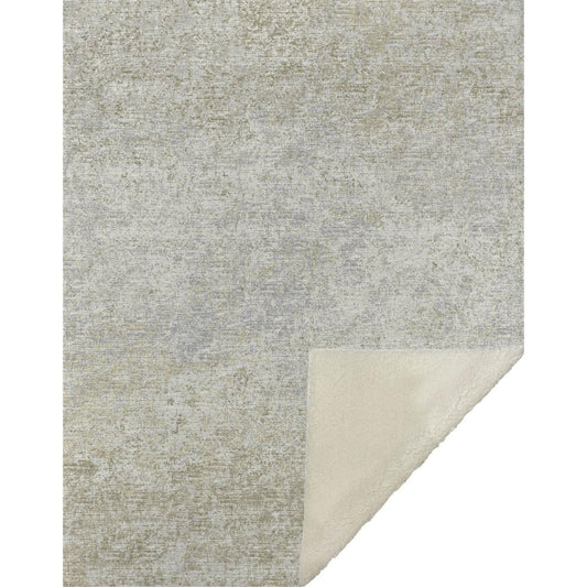 50" X 70" Beige And Gold Abstract Microfiber Plush Throw Blanket HomeRoots