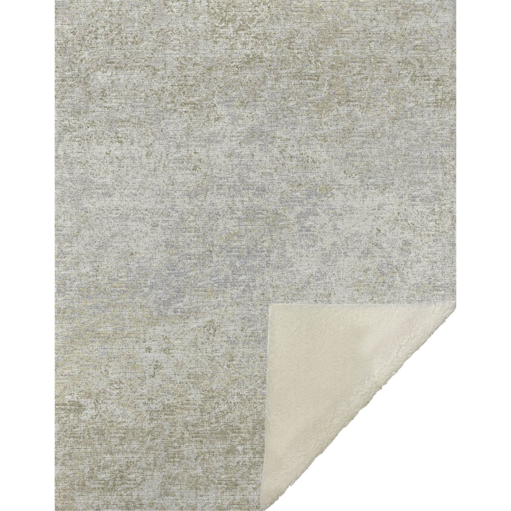 50" X 70" Beige And Gold Abstract Microfiber Plush Throw Blanket HomeRoots