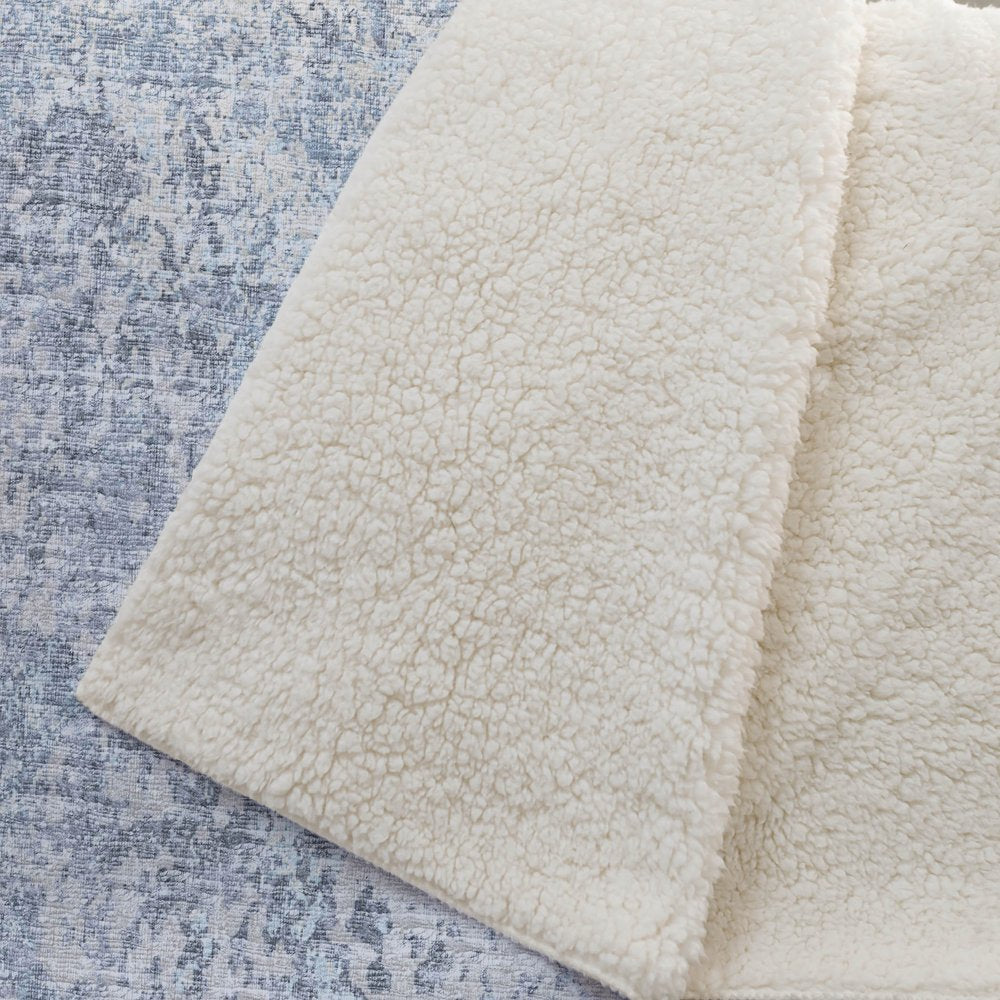 50" X 70" Blue And Beige Abstract Microfiber Plush Throw Blanket HomeRoots