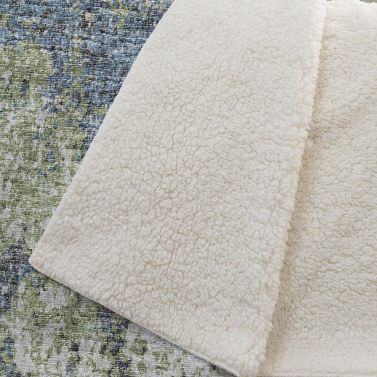 50" X 70" Green And Blue Abstract Polyester Woven Plush Throw Blanket HomeRoots
