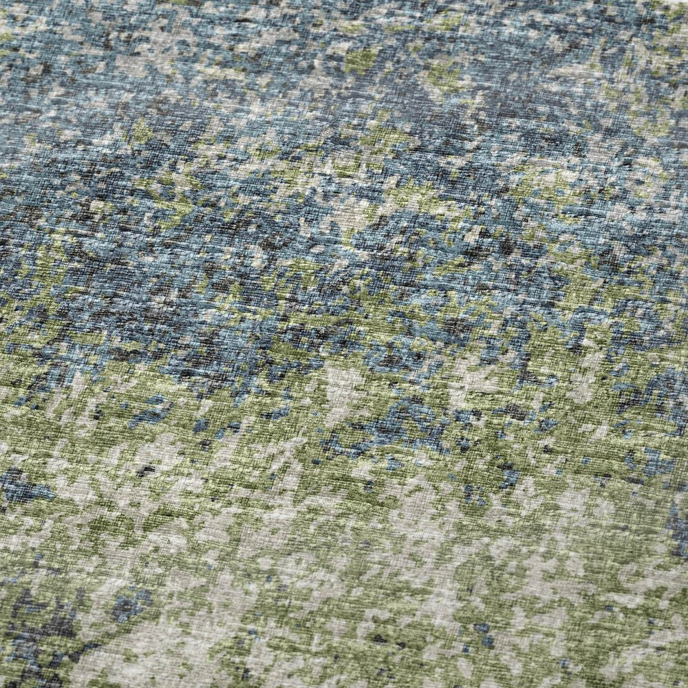 50" X 70" Green And Blue Abstract Polyester Woven Plush Throw Blanket HomeRoots