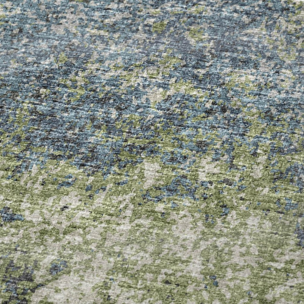 50" X 70" Green And Blue Abstract Polyester Woven Plush Throw Blanket HomeRoots