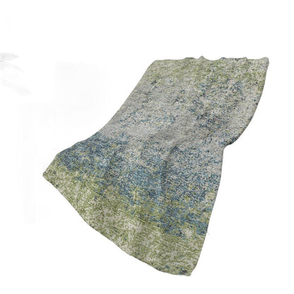 50" X 70" Green And Blue Abstract Polyester Woven Plush Throw Blanket HomeRoots