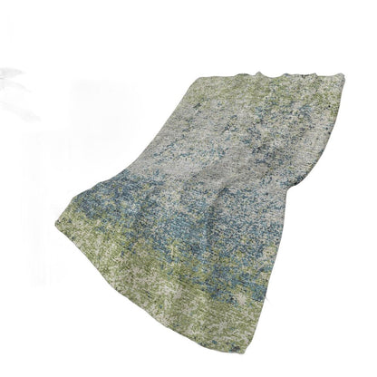 50" X 70" Green And Blue Abstract Polyester Woven Plush Throw Blanket HomeRoots