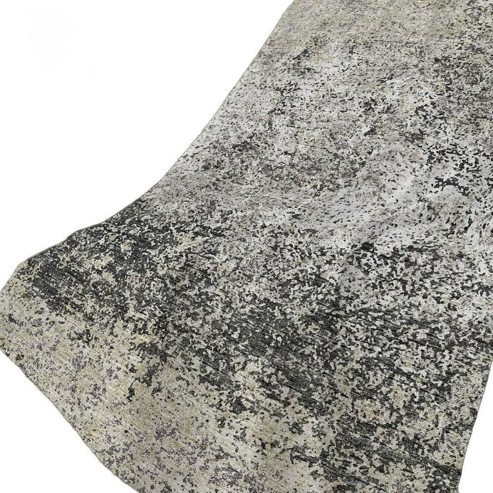 50" X 70" Gray And Black Abstract Polyester Woven Plush Throw Blanket HomeRoots
