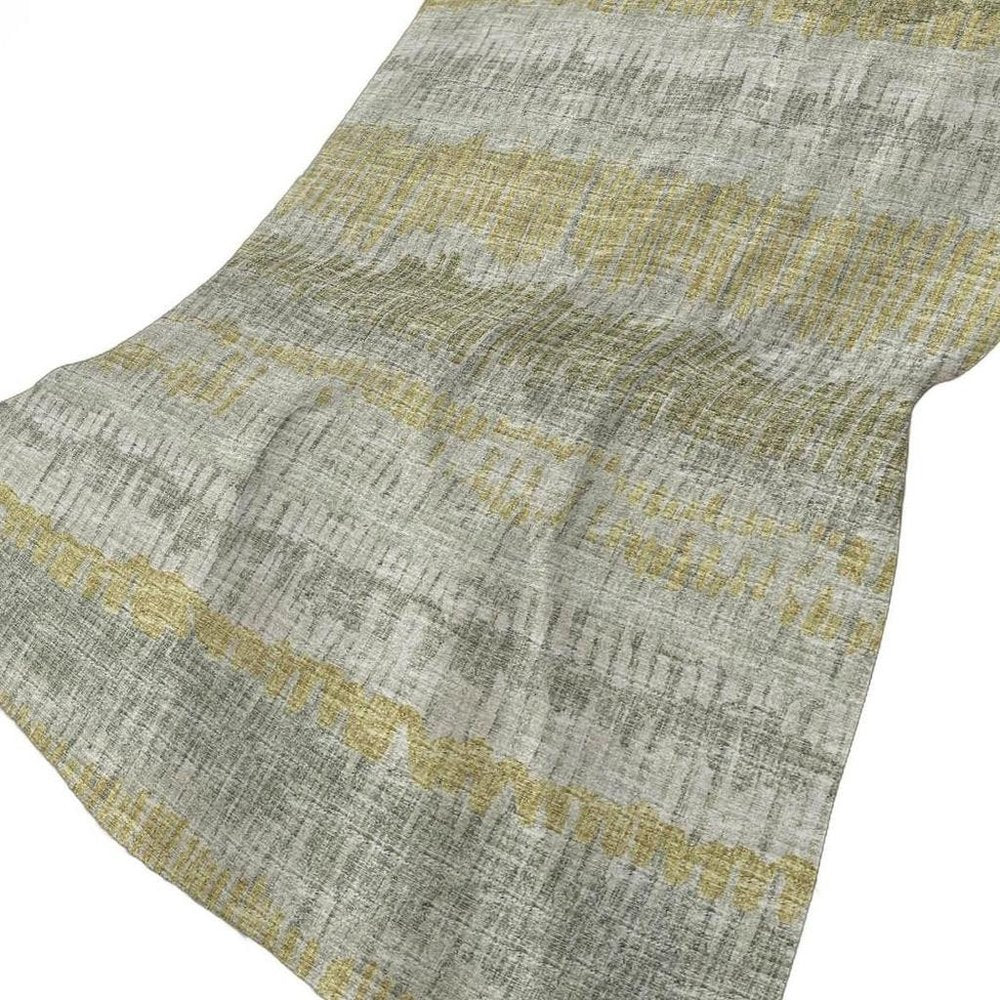 50" X 70" Sage And Gold Abstract Polyester Woven Plush Throw Blanket HomeRoots