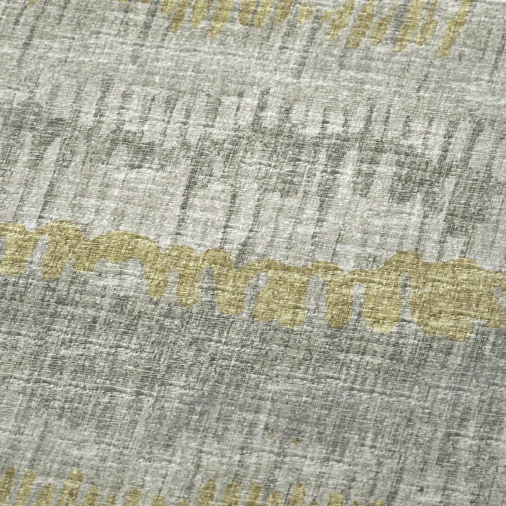 50" X 70" Sage And Gold Abstract Polyester Woven Plush Throw Blanket HomeRoots