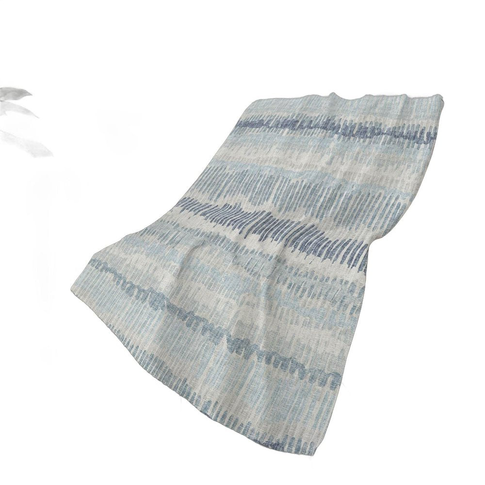 50" X 70" Blue And Beige Abstract Polyester Woven Plush Throw Blanket HomeRoots