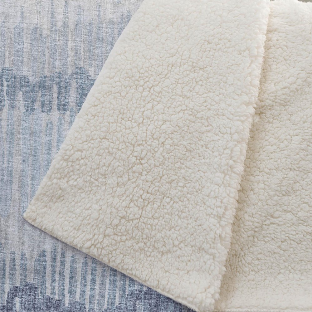 50" X 70" Blue And Beige Abstract Polyester Woven Plush Throw Blanket HomeRoots