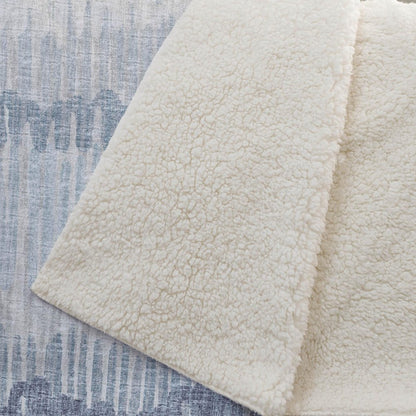 50" X 70" Blue And Beige Abstract Polyester Woven Plush Throw Blanket HomeRoots