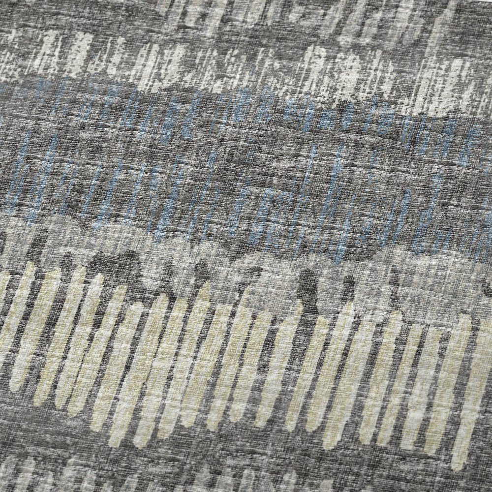 50" X 70" Gray And Charcoal Abstract Polyester Woven Plush Throw Blanket HomeRoots