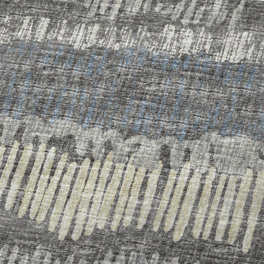 50" X 70" Gray And Charcoal Abstract Polyester Woven Plush Throw Blanket HomeRoots