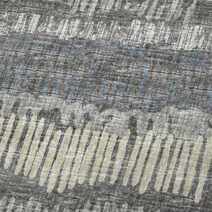 50" X 70" Gray And Charcoal Abstract Polyester Woven Plush Throw Blanket HomeRoots