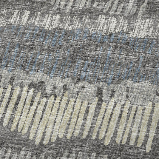 50" X 70" Gray And Charcoal Abstract Polyester Woven Plush Throw Blanket HomeRoots