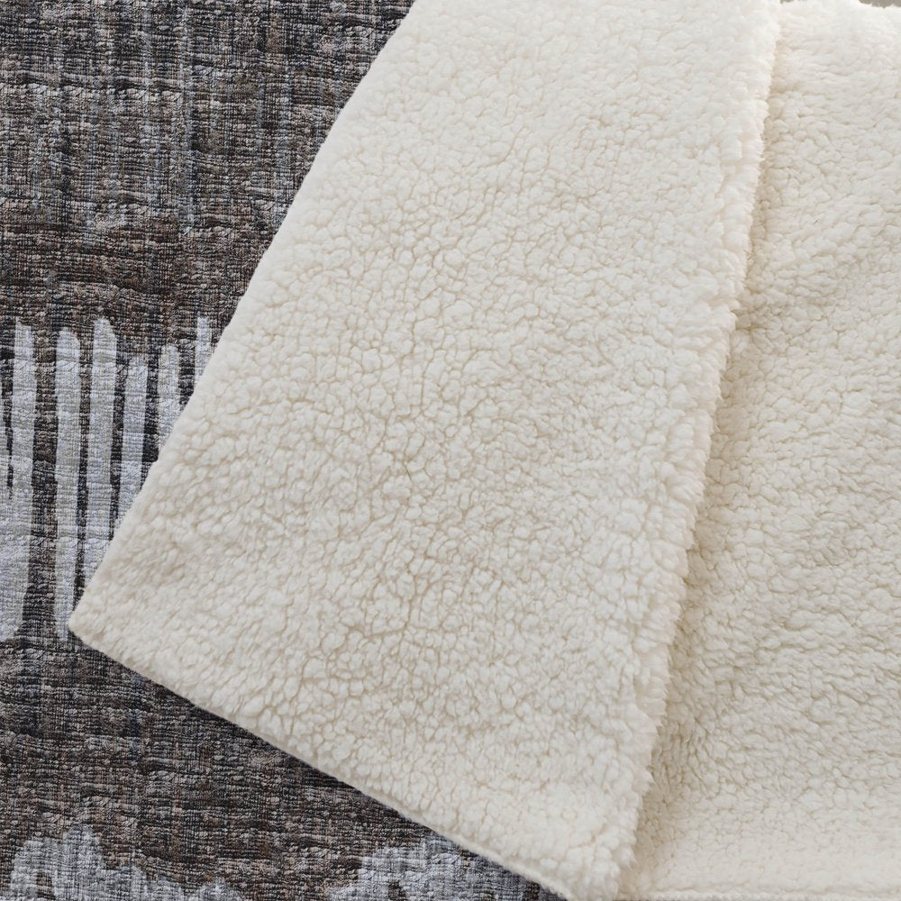 50" X 70" Brown And Beige Abstract Microfiber Plush Throw Blanket HomeRoots
