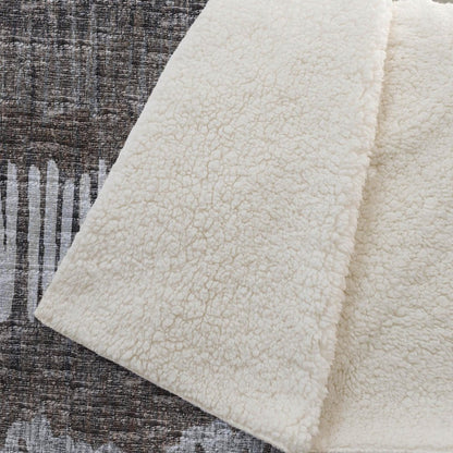 50" X 70" Brown And Beige Abstract Microfiber Plush Throw Blanket HomeRoots