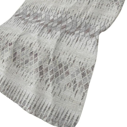 50" X 70" Beige And Gray Geometric Polyester Woven Plush Throw Blanket HomeRoots