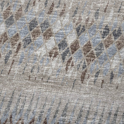 50" X 70" Blue And Gray Geometric Polyester Woven Plush Throw Blanket HomeRoots