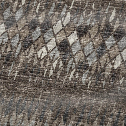50" X 70" Brown And Beige Geometric Polyester Woven Plush Throw Blanket HomeRoots