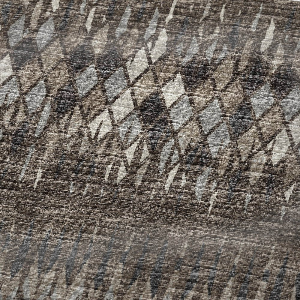 50" X 70" Brown And Beige Geometric Polyester Woven Plush Throw Blanket HomeRoots